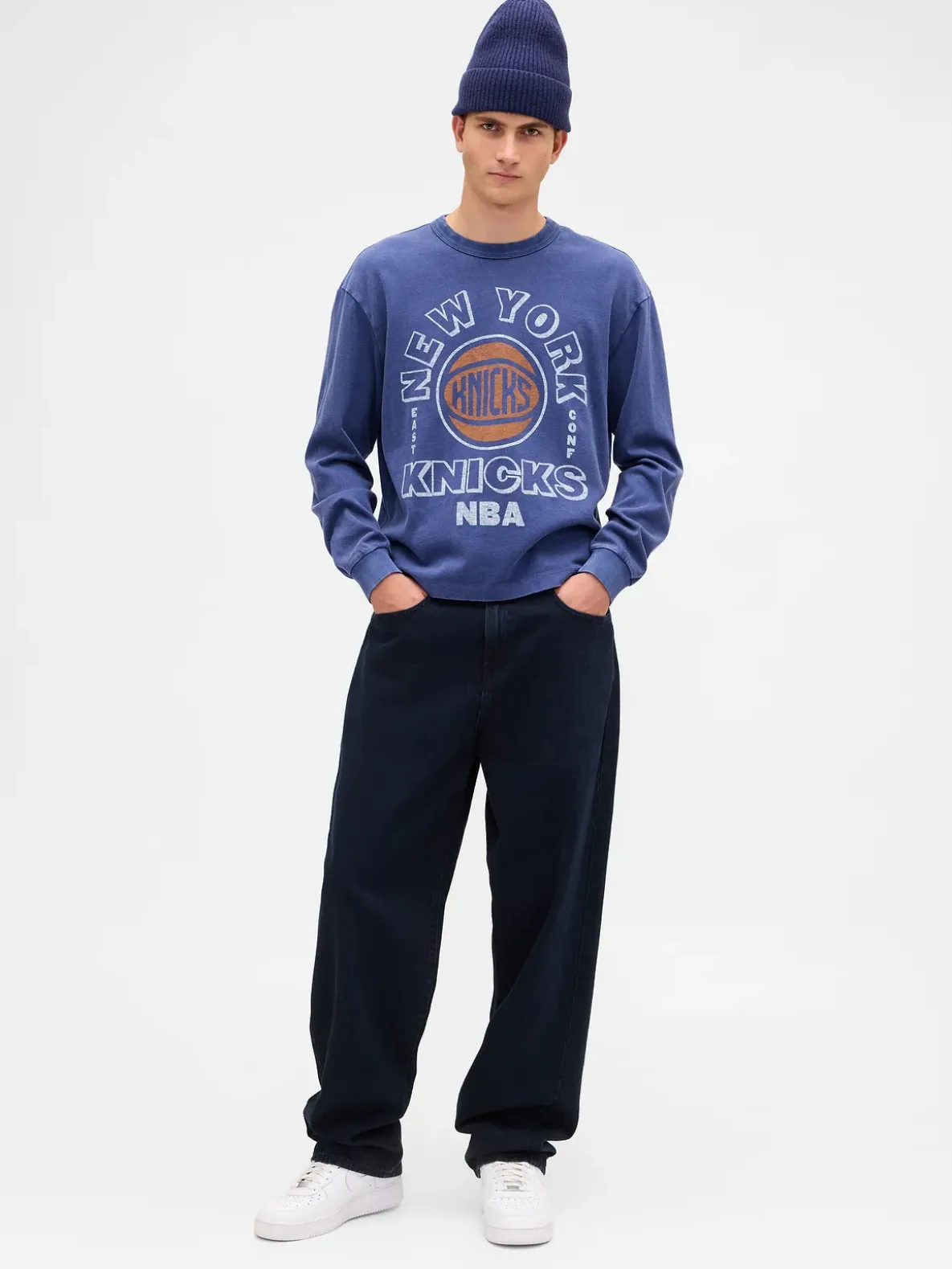 NBA New York Knicks Crop Graphic T-Shirt