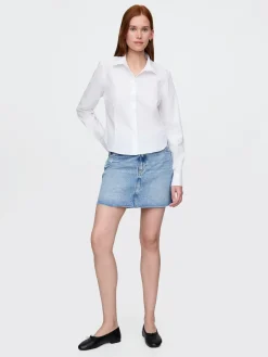 Organic Cotton Fitted Crop Shirt