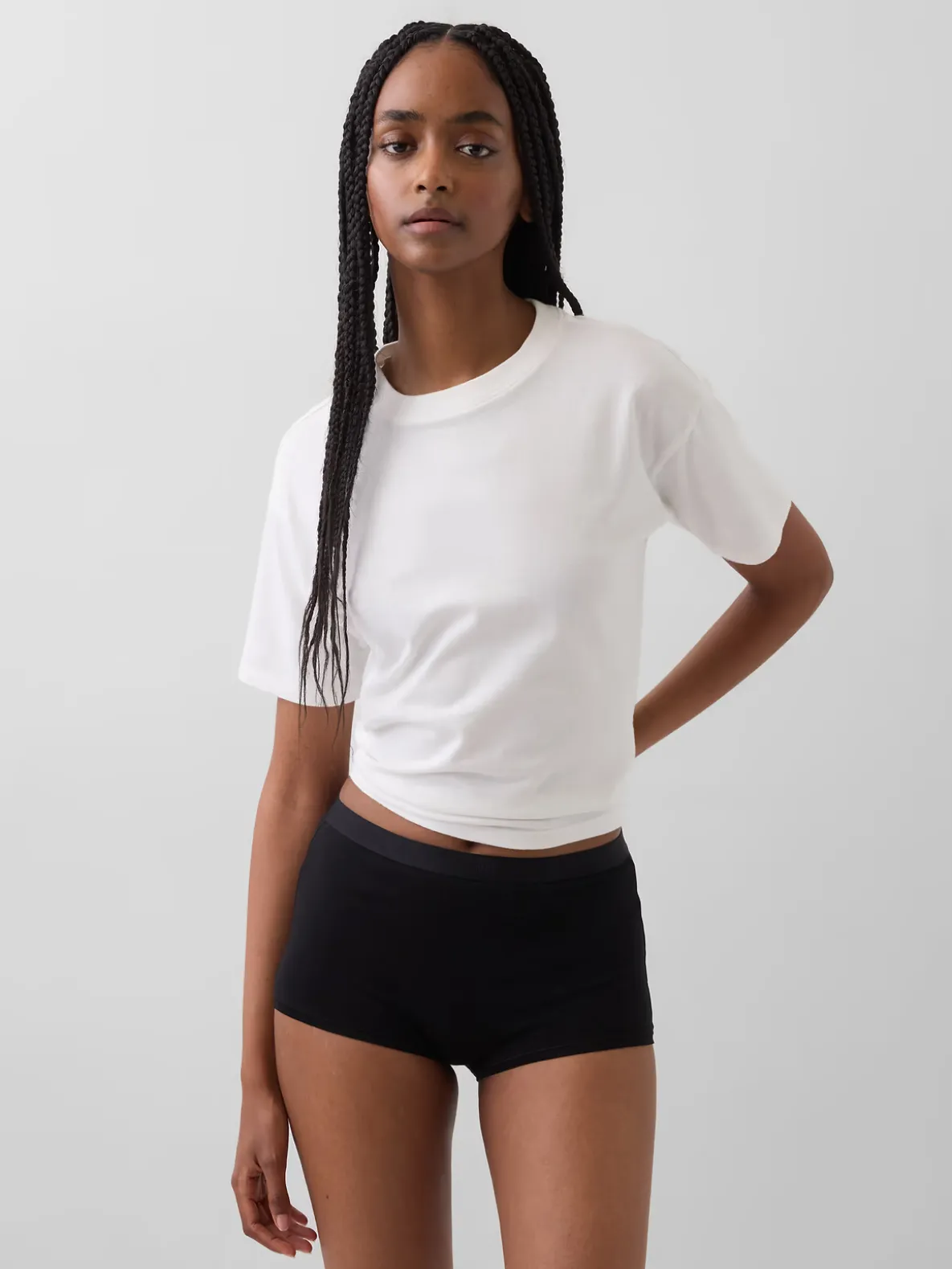 Organic Stretch Cotton High Rise Shorty