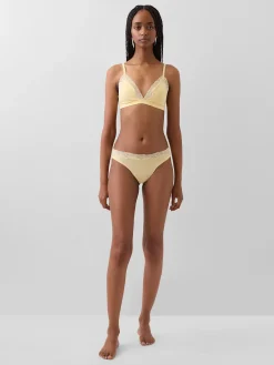 Organic Stretch Cotton Lace-Trim Thong