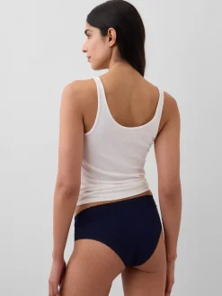 Organic Stretch Cotton Lace-Trim Hipster