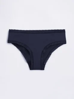 Organic Stretch Cotton Lace-Trim Hipster