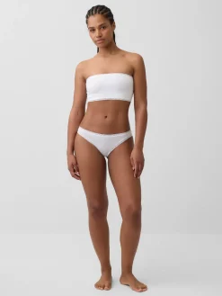 Organic Stretch Cotton Lace-Trim Bikini
