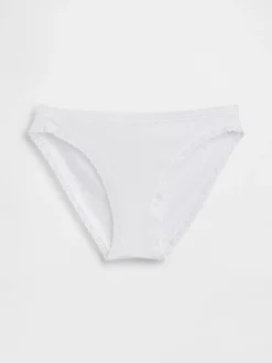 Organic Stretch Cotton Lace-Trim Bikini