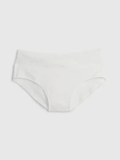Organic Stretch Cotton Lace-Trim Hipster