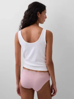 Organic Stretch Cotton Lace-Trim Hipster
