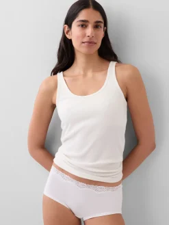 Organic Stretch Cotton Lace-Trim Shorty