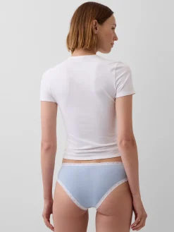 Organic Stretch Cotton Lace-Trim Hipster