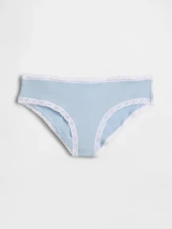 Organic Stretch Cotton Lace-Trim Hipster