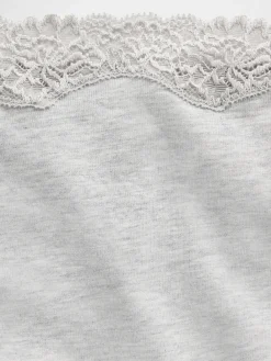 Organic Stretch Cotton Lace-Trim Shorty