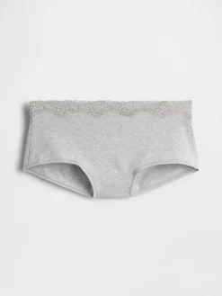 Organic Stretch Cotton Lace-Trim Shorty