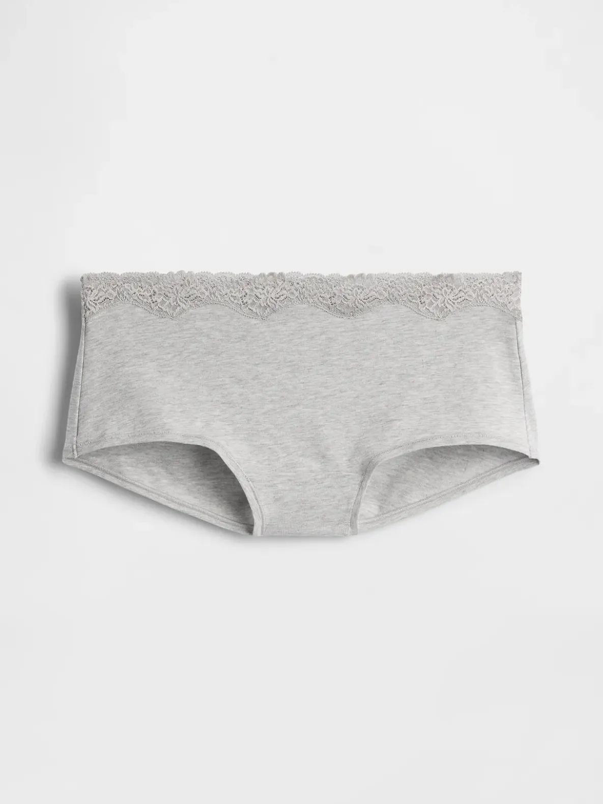 Organic Stretch Cotton Lace-Trim Shorty