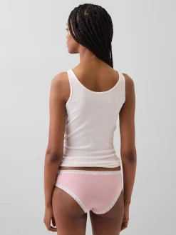 Organic Stretch Cotton Lace-Trim Hipster