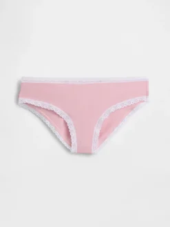 Organic Stretch Cotton Lace-Trim Hipster