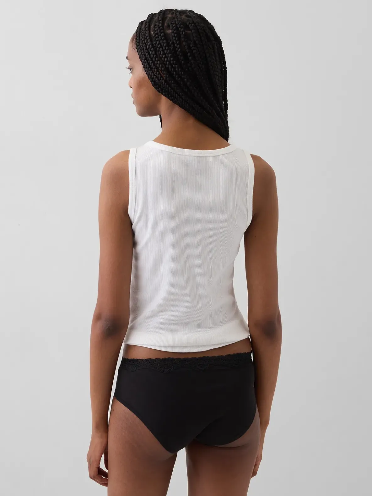 Organic Stretch Cotton Lace-Trim Hipster