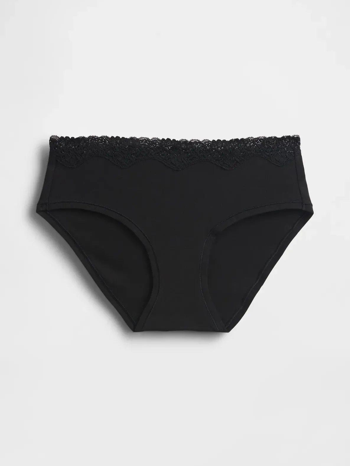 Organic Stretch Cotton Lace-Trim Hipster