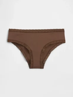 Organic Stretch Cotton Lace-Trim Hipster