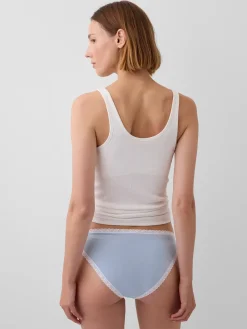 Organic Stretch Cotton Lace-Trim Bikini
