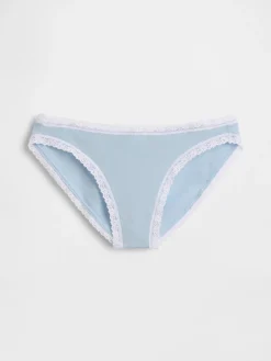 Organic Stretch Cotton Lace-Trim Bikini