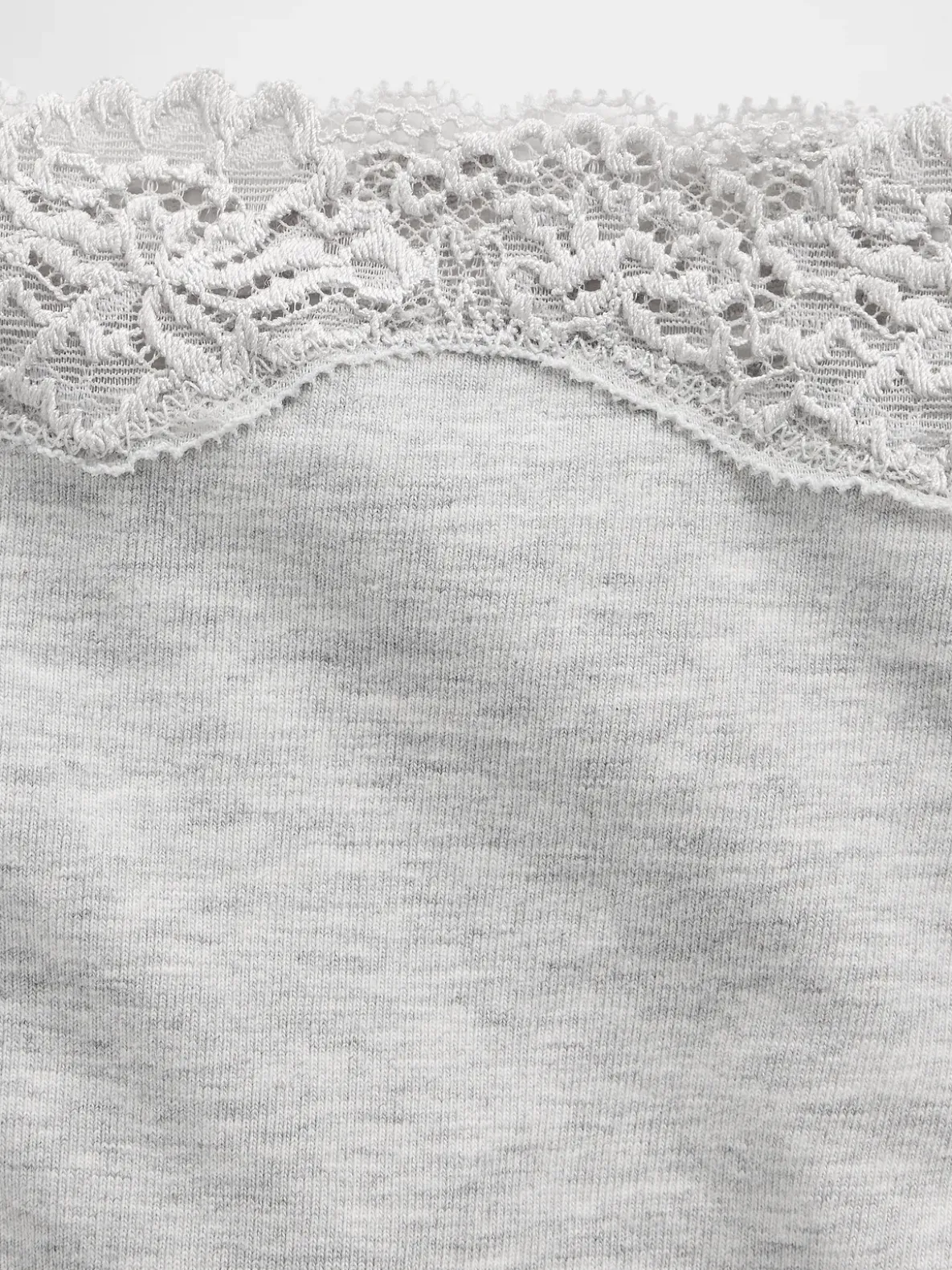 Organic Stretch Cotton Lace-Trim Thong