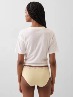 Organic Stretch Cotton Lace-Trim Hipster