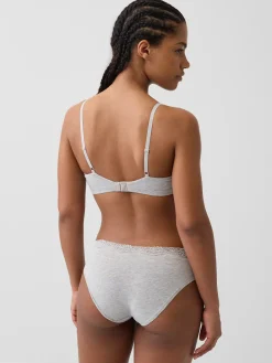 Organic Stretch Cotton Lace-Trim Triangle Bra