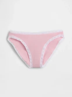 Organic Stretch Cotton Lace-Trim Bikini