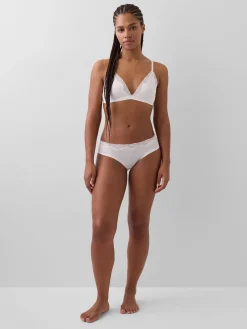 Organic Stretch Cotton Lace-Trim Hipster