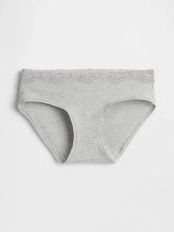 Organic Stretch Cotton Lace-Trim Hipster