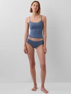 Organic Stretch Cotton Lace-Trim Shelf-Bra Cami