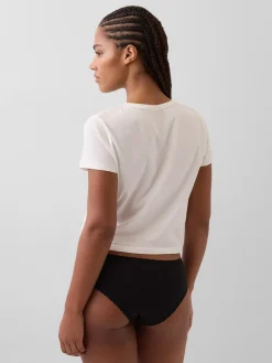 Organic Stretch Cotton Lace-Trim Hipster