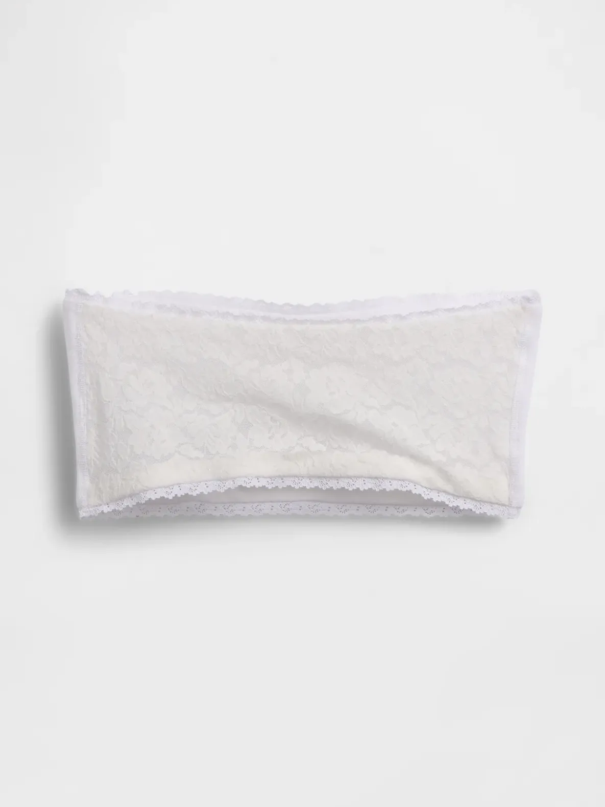 Organic Stretch Cotton Lace-Trim Bandeau Bralette