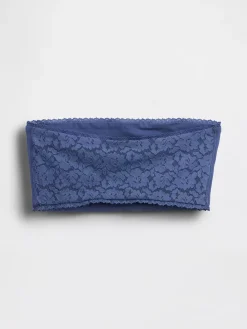 Organic Stretch Cotton Lace-Trim Bandeau Bralette