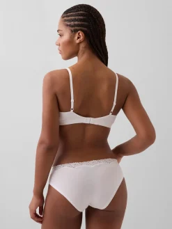 Organic Stretch Cotton Lace-Trim Triangle Bra