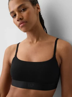 Organic Stretch Cotton Logo Bralette