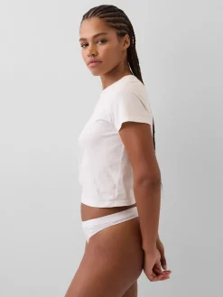 Organic Stretch Cotton Logo Thong