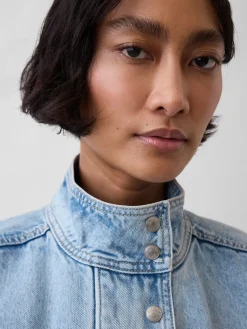 Oversized Denim Bomber Jacket
