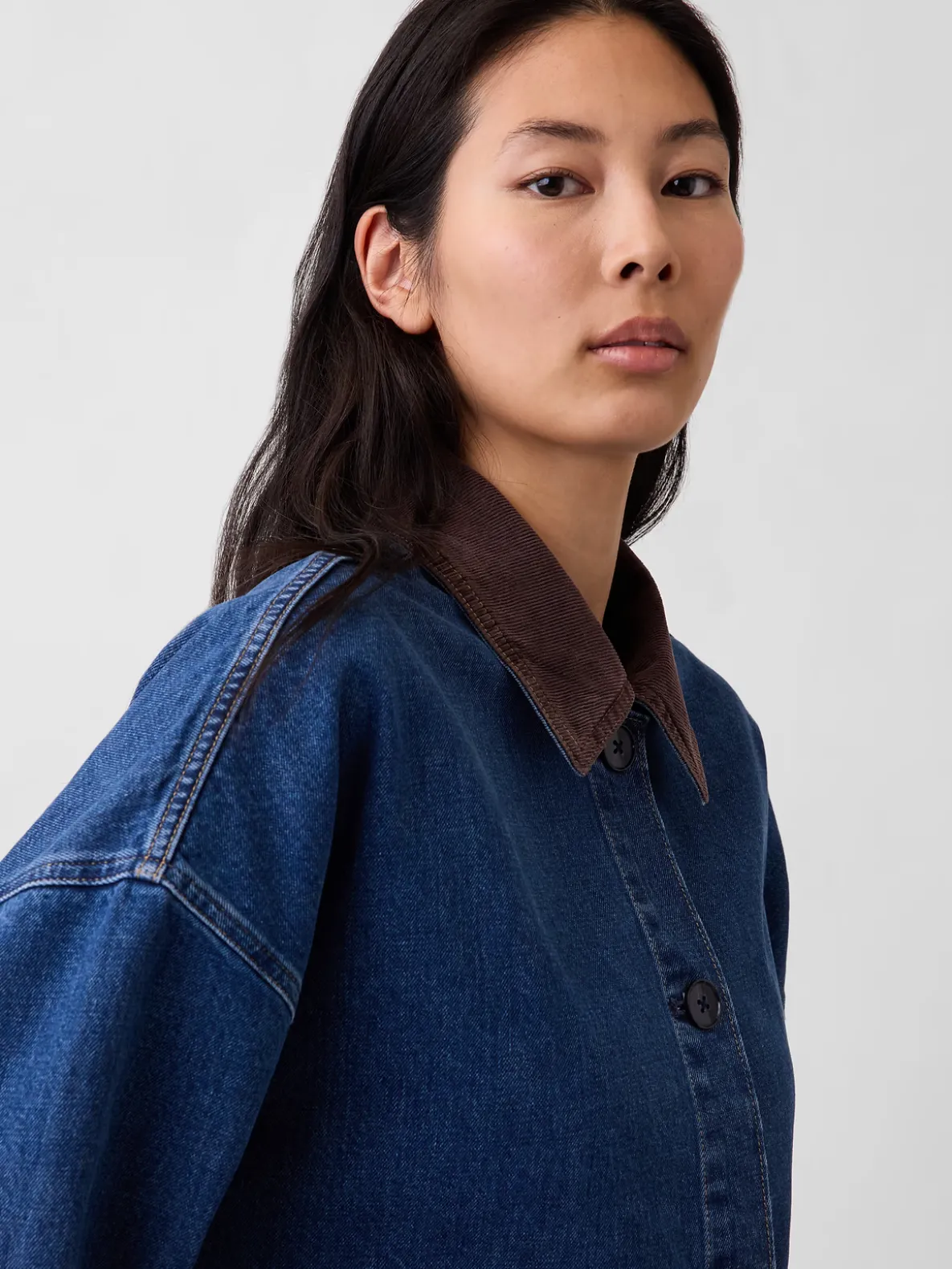 Oversized Denim Car Coat
