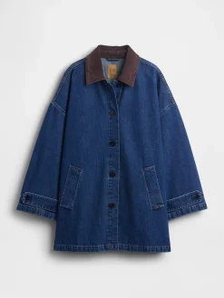 Oversized Denim Car Coat