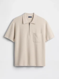 Oversized Quarter-Zip Pocket Polo Sweater
