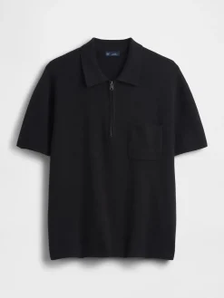 Oversized Quarter-Zip Pocket Polo Sweater