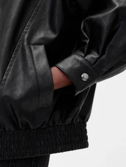 Oversized Vegan Leather Jacket