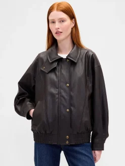 Oversized Vegan Leather Jacket