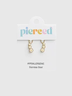 Pierced Co Daisy Crawler Charm For Huggie Earrings