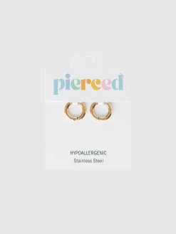 Pierced Co Gold 8mm Huggie Earrings