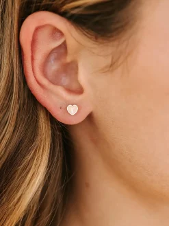 Pierced Co Tiny Peachy Heart Screwback Earrings