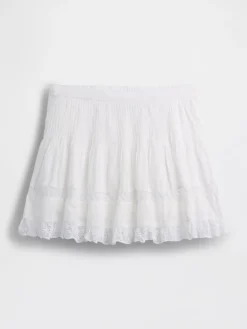 Pintuck Lace-Trim Easy Mini Skort