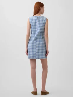 Plaid Denim Mini Shift Dress