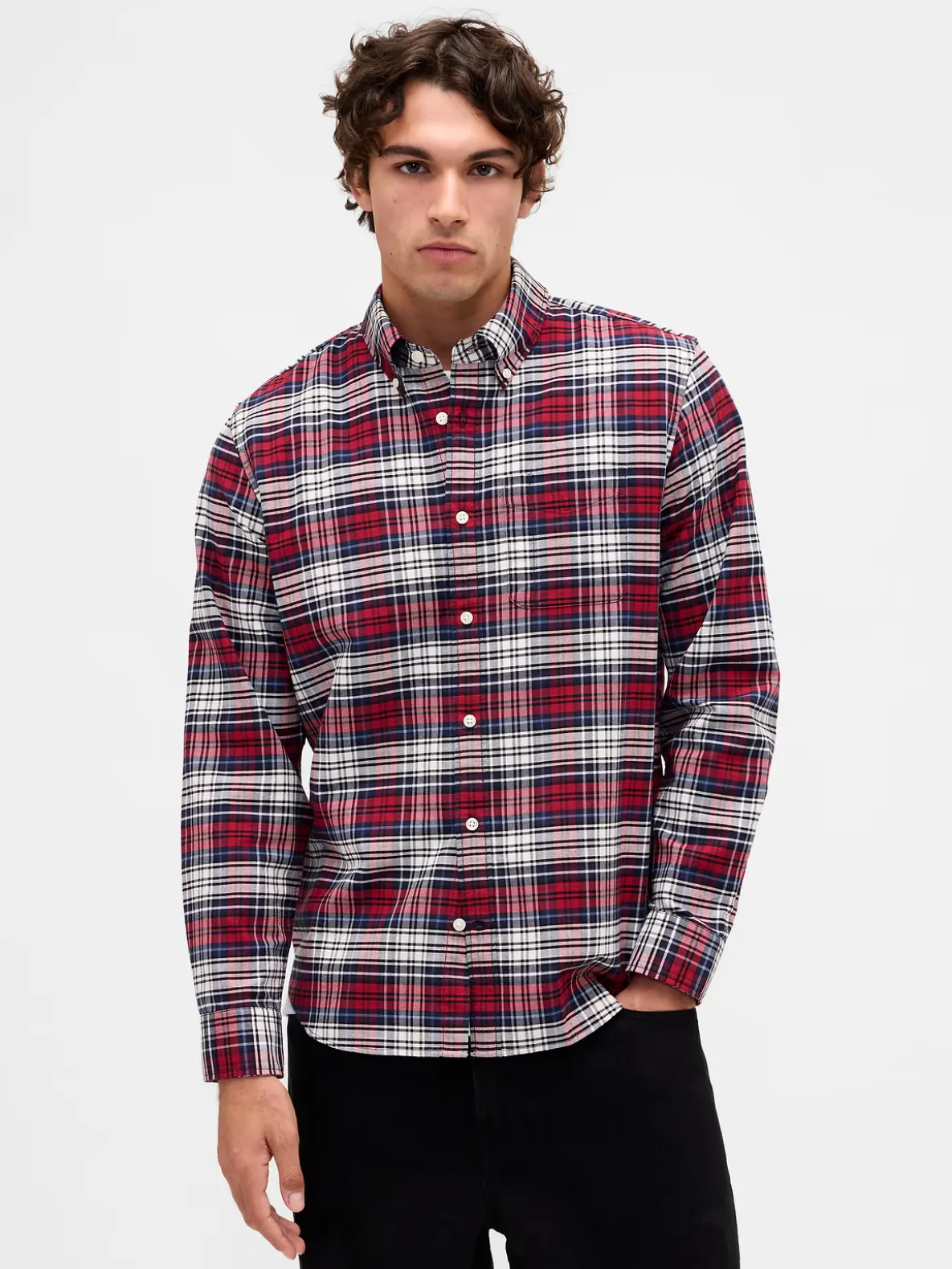 Plaid Oxford Button-Down Shirt