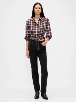 Plaid Tie-Waist Top